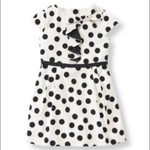 Janie & Jack black white polka dot bow dress 18-24